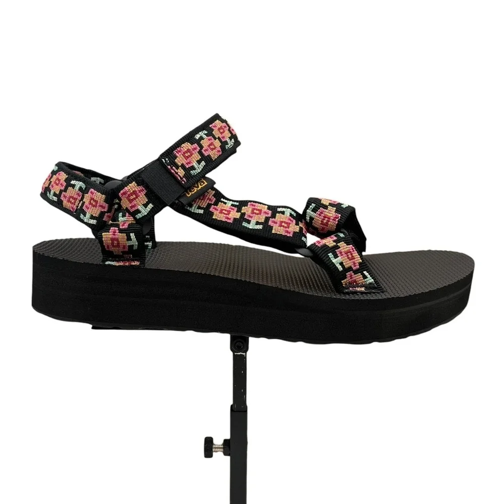 Teva Midform Universal Womens Sport Platform Sandals Size 7‎ Black Floral Multi